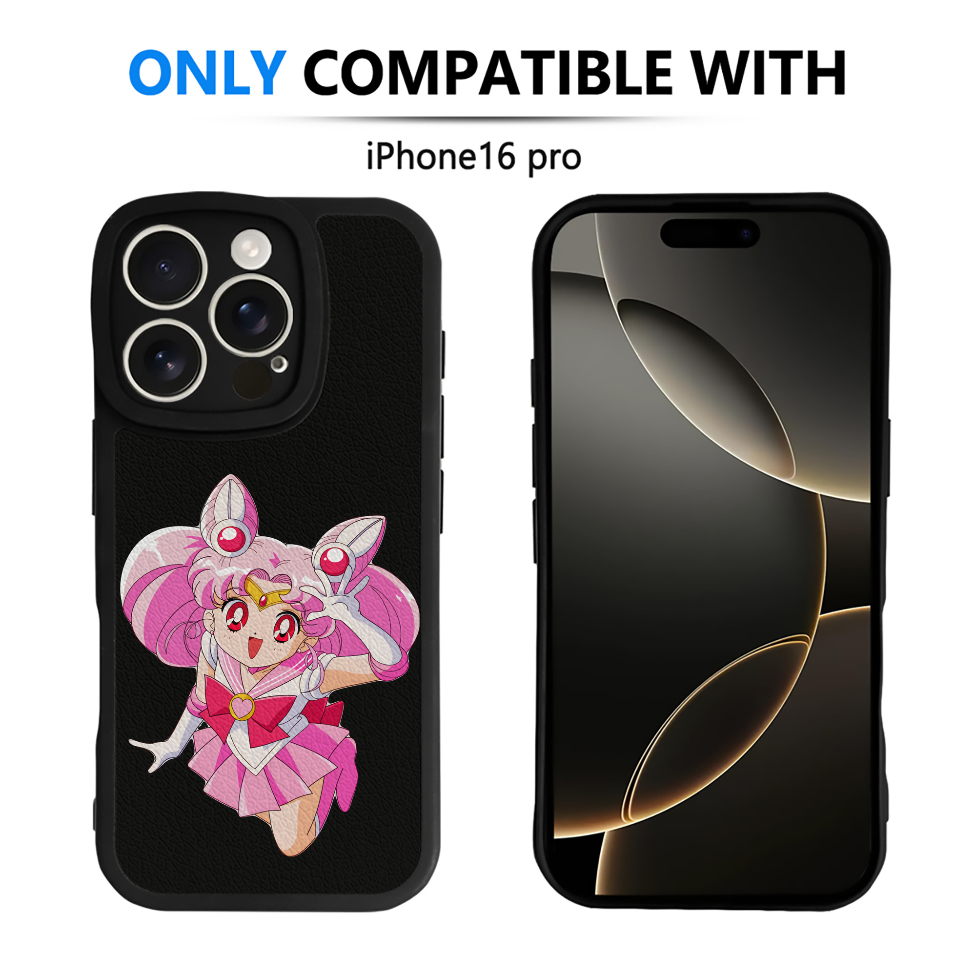 （画像用） 美少女戦士セーラームーン ちびうさ Sailor Moon Chibiusa Tsukino Usagi Small Lady Serenity 【iPhone 16シリーズ対応】シリコンスマホケース（レザー調） 材質：シリコン